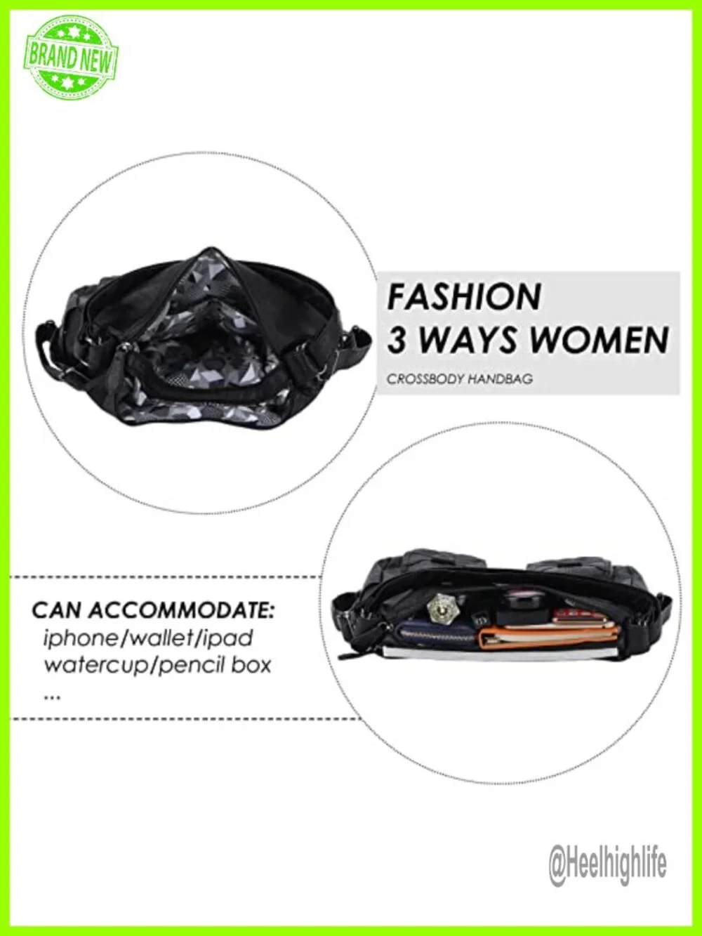 Multifunctional Soft Faux Leather Hobo Backpack Crossbody Bag with Pockets